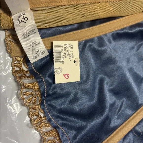 Victoria's Secret Gray and Gold Embroidered Lace corsé Bodysuit - Picture 10 of 10